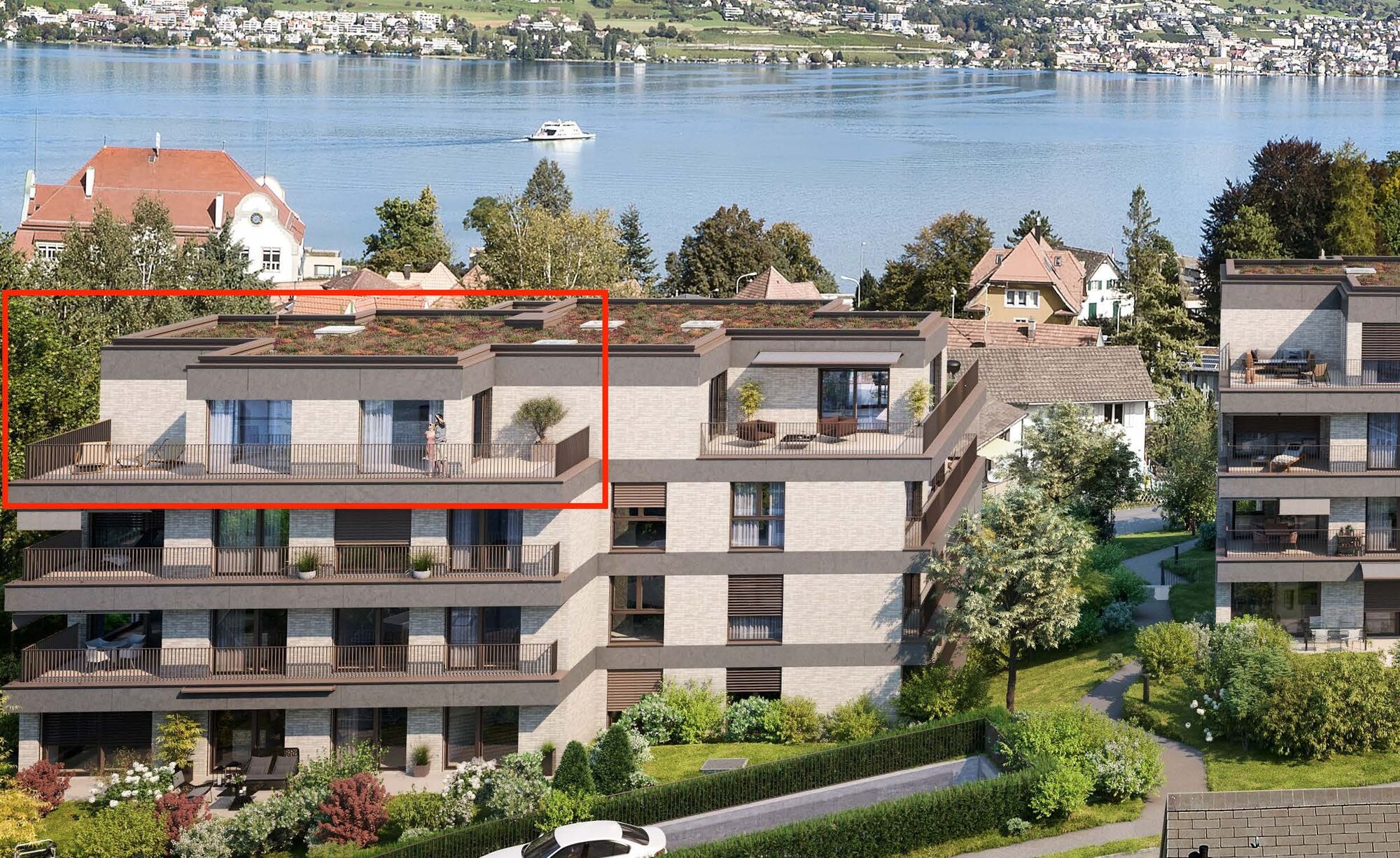 Newly Built Penthouse Apartment on Lake Zurich in Timeless Elegance